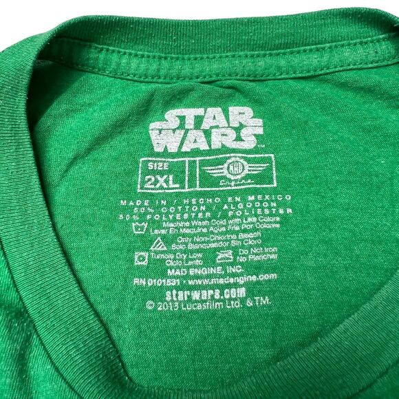 Stars Wars SIZE 2XL Tee 2013 Mad Engine T-Shirt Heads Faces Luke Leia C3PO - Picture 5 of 9